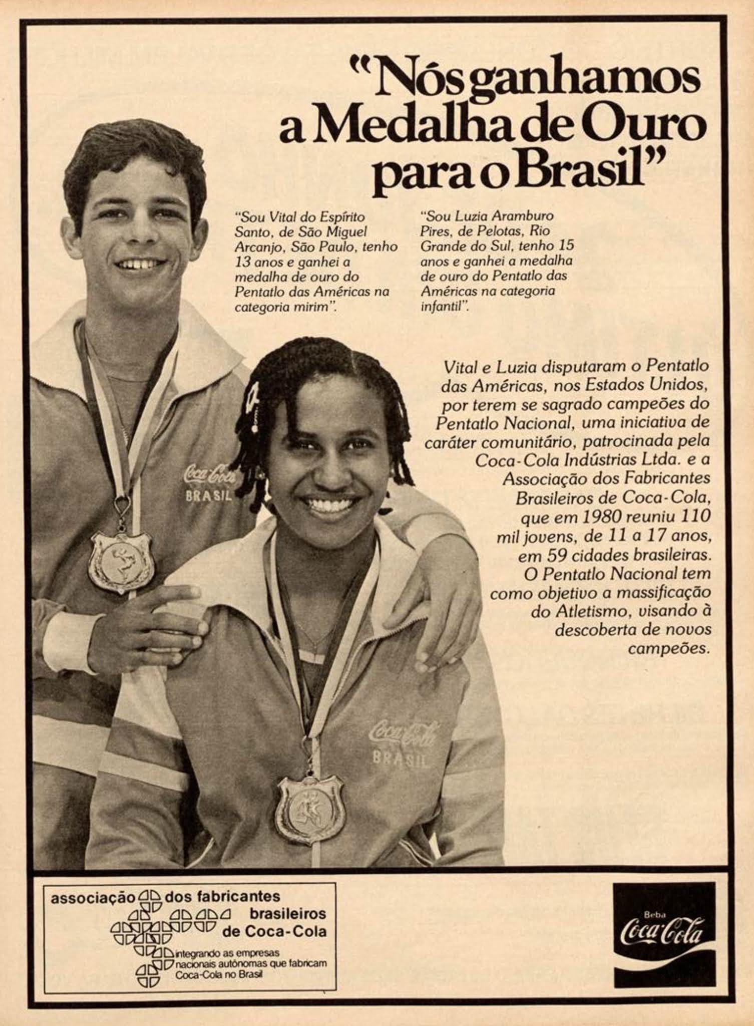 Propaganda de 1981 da Coca-Cola Brasil promovendo seu apoio ao esporte entre jovens