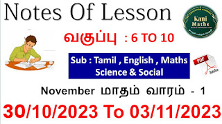 STD - 6th TO 10th Notes of lesson November week - 1 2023-24