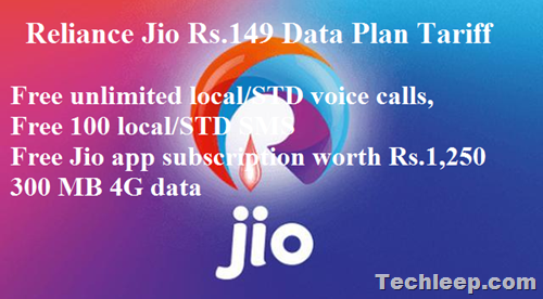 Reliance Jio Rs.149 Data Plan Tariff details