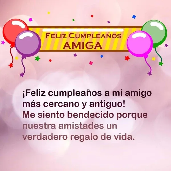 Tarjeta de cumpleaños con globos y mensaje en español