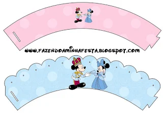 Mickey and Minnie King and Queen, Free Printable Wrappers Cupcake