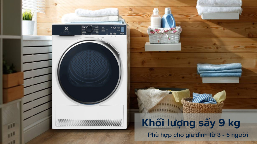 Máy sấy bơm nhiệt Electrolux 9 kg EDH903R9WB