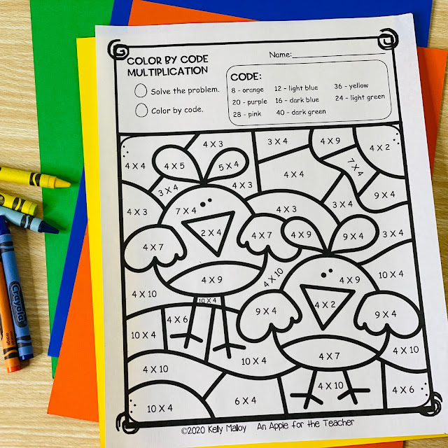 Easter Color By Number Worksheets Multiplication