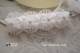 Broches y diademas con Flores de raso