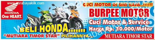 smart advertising Spanduk  Cuci Motor  Oleh Mutiara Timor Star