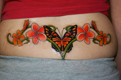 Celtic Butterfly with Plumeria Tattoo