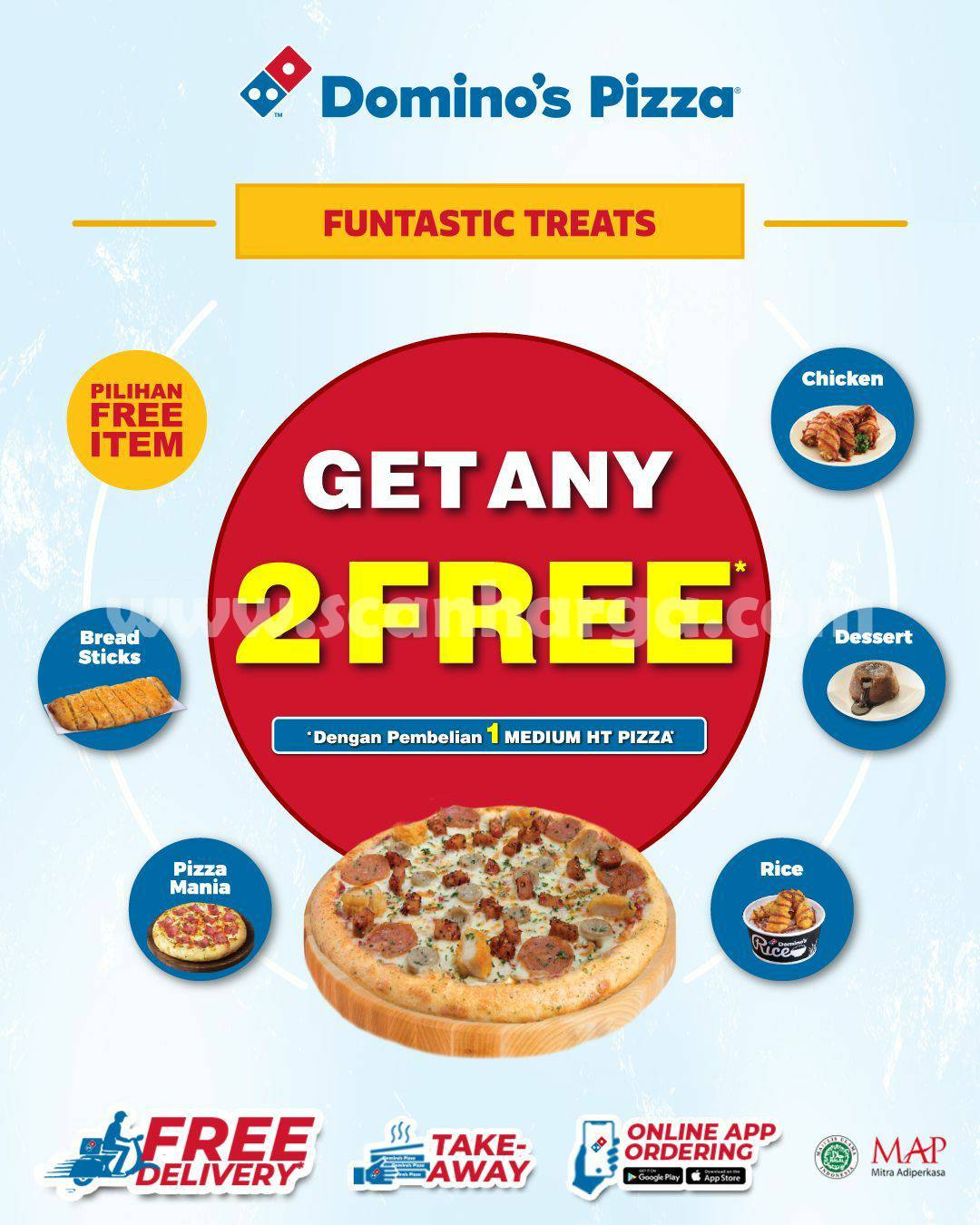 Promo DOMINO’S PIZZA FUNTASTIC TREATS GRATIS 2 Item