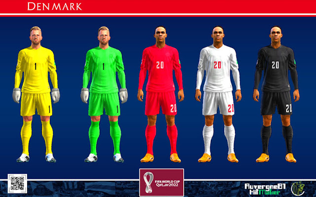 Denmark World Cup 2022 Kits For PES 2013