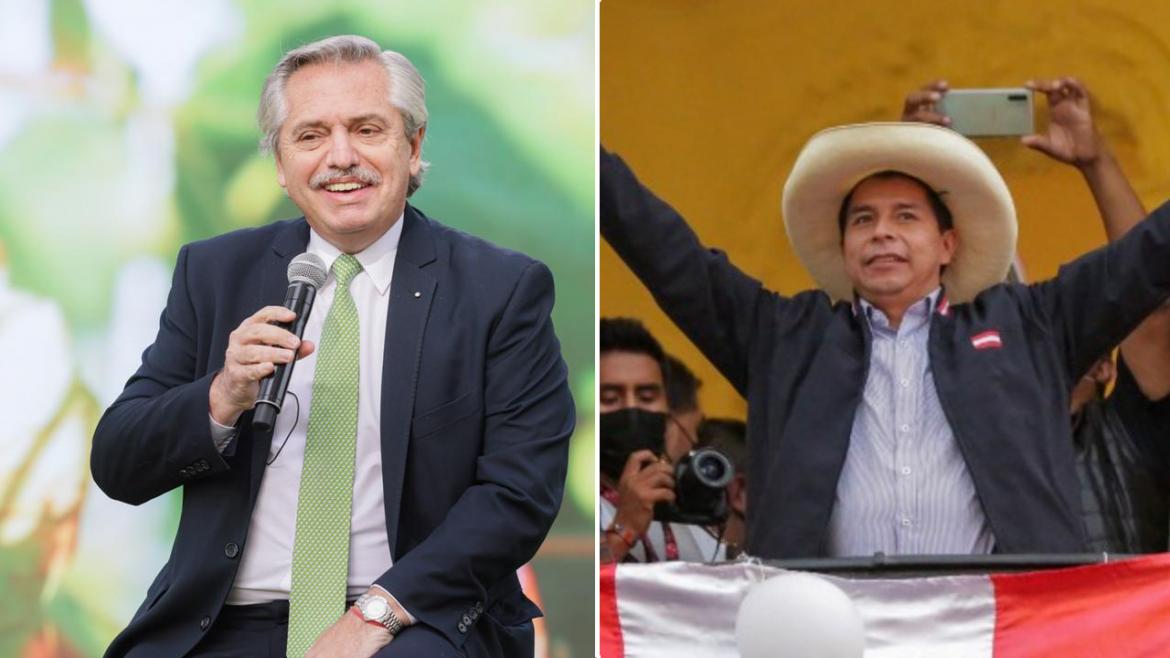 Sin la confirmación oficial, Alberto Fernández felicitó a Pedro Castillo como presidente electo de Perú