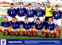 SELECCIÓN DE YUGOSLAVIA - Temporada 1997-98 - Djukic, Jokanovic, Milosevic, Mihajlovic, Kralj y Stojkovic; Vidakovic, Jugovic, Zeljko Petrovic, Mijatovic y Savicevic - MALTA 0 YUGOSLAVIA 5 (Milosevic, Mihajlovic, Savicevic, Mijatovic y Jugovic) - 11/10/1997 - Campeonato Mundial de Francia 1998, clasificación - Ta'Quali, Malta, estadio Nacional