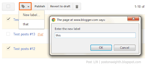 Adding a label to multiple posts.