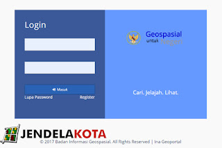 halaman login ina-geoportal