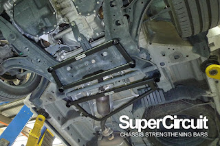 Nissan Serena S-Hybrid C27 Undercarriage with the SUPERCIRCUIT Braces installed.
