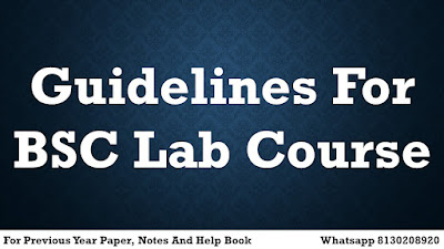 Guidelines For BSC Lab Course