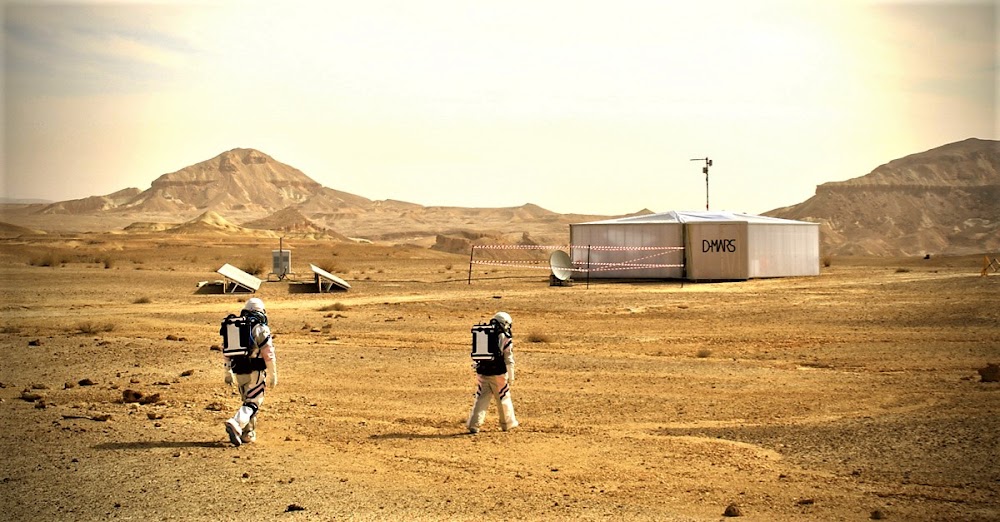 Astronauts returning to D-Mars mission habitat in southern Israel