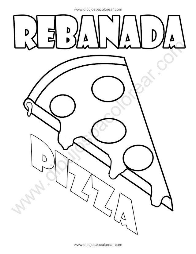 Rebanada de pizza dibujo para colorear