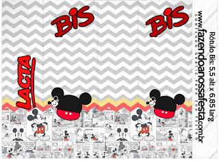 Mickey Vintage Bebé: Etiquetas para Cand Bar para Imprimir Gratis.