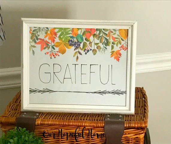 Thrill of the Hunt grateful printable autumn leaves white frame