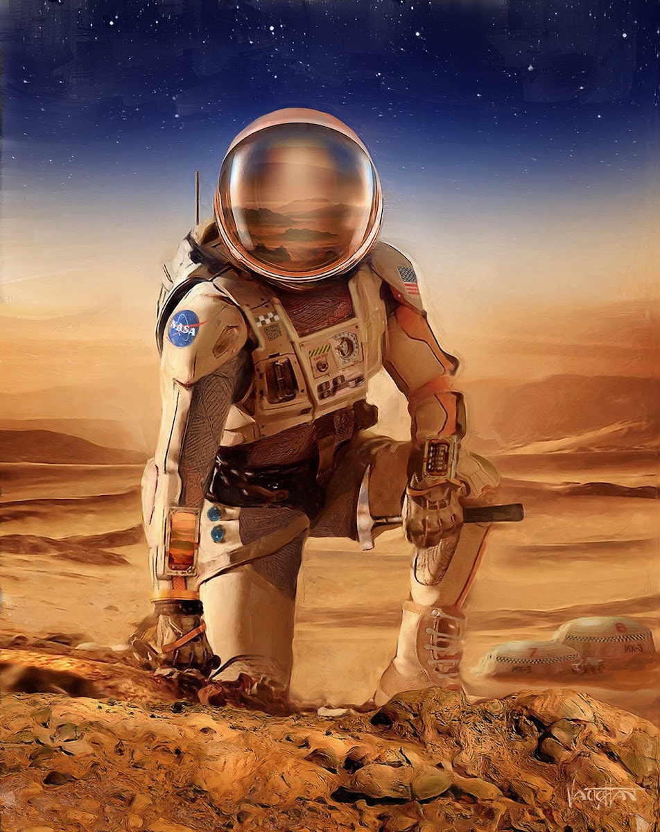 NASA astronaut on Mars by James Vaughan