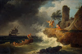 Storm by a Rocky Shore by Claude Joseph Vernet - Landscape Paintings from Hermitage Museum