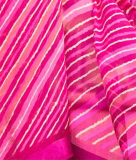 Lehariya chiffon saree