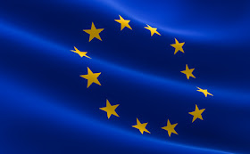 Pic of blue EU flag with its yellow stars