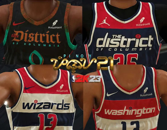 NBA 2K24 23-24 Washington Wizards Jerseys