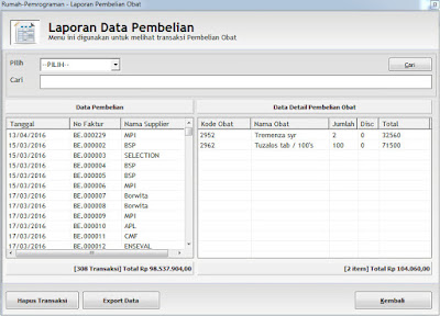 Aplikasi Rekap Pembelian Dan Penjualan VB6