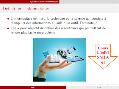 Cours L'informatique 1 SMIA S1  : Introduction à l’informatique 2016/2017 PDF