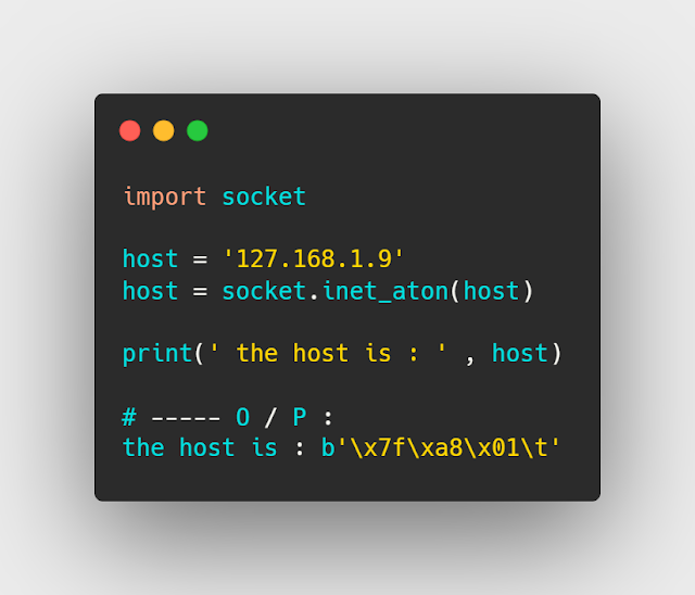 تحويل الhost الى Binary في python