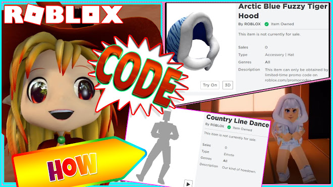 ROBLOX CODE for ARCTIC BLUE FUZZY TIGER HOOD! FREE Country Line Dance Emote