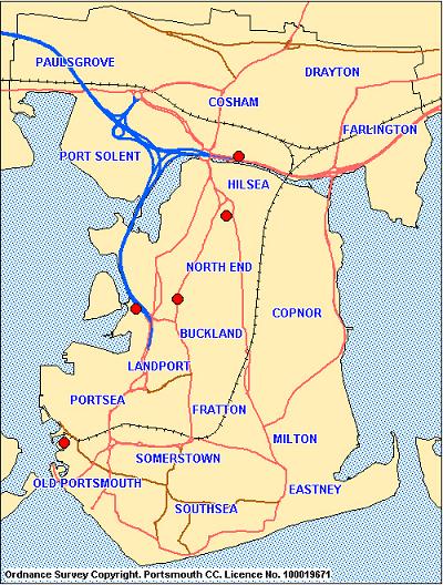 Portsmouth City Regions Maps