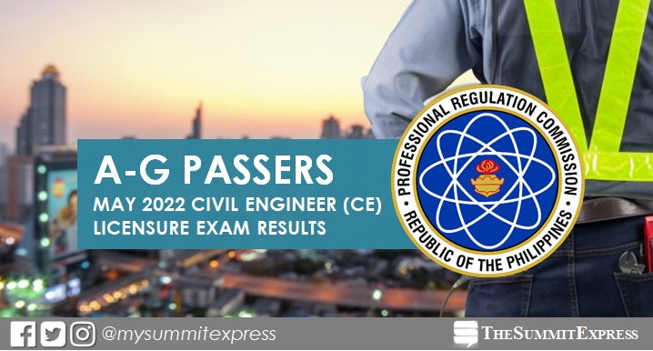 A-G Passers: May 2022 Civil Engineer CE board exam result