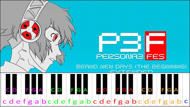 Brand New Days The Beginning (Persona 3 FES) Piano / Keyboard Easy Letter Notes for Beginners