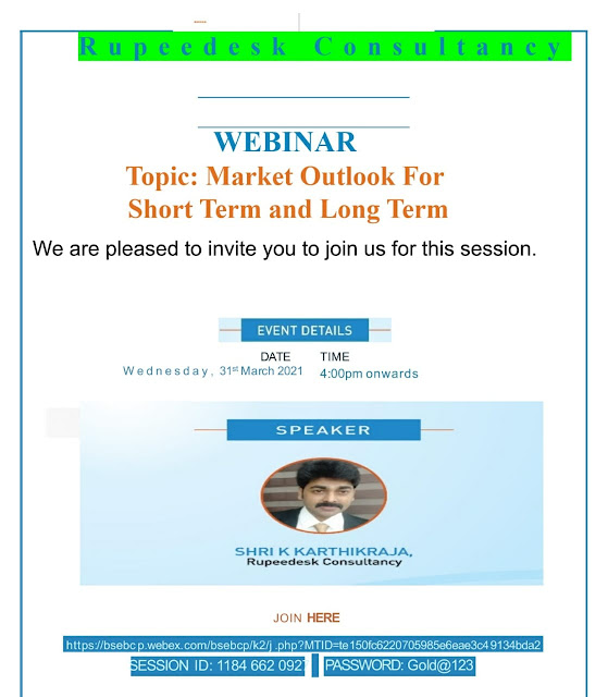 Webinar - Market Outlook for short term and Long term - K Karthik Raja