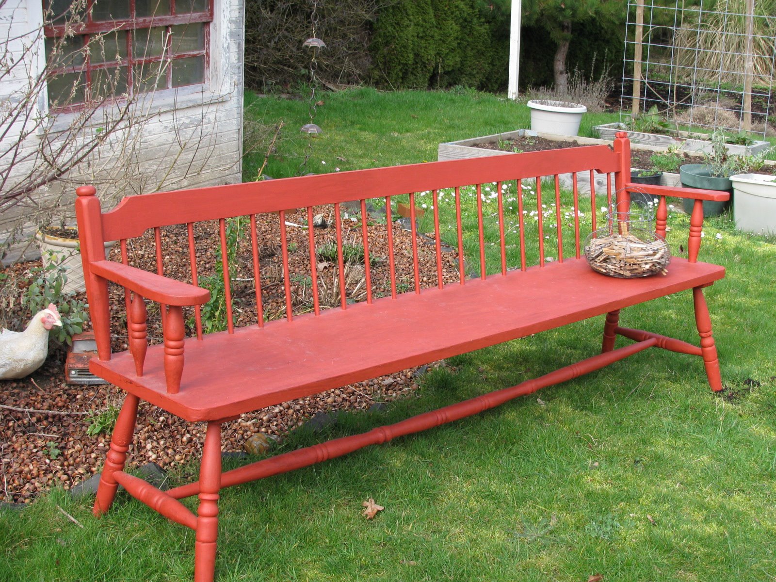 Vintage Deacon Bench...SEVEN FEET LONG!