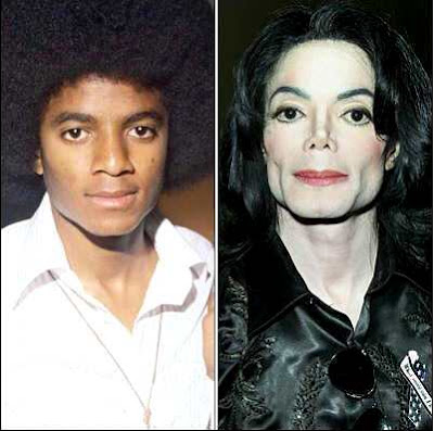 Michael Jackson con y sin transformación