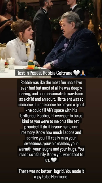 Emma Watson, Tom Felton e mais atores do elenco de 'Harry Potter' publicam homenagens a Robbie Coltrane | Ordem da Fênix Brasileira