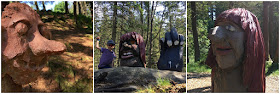 Wood carved trolls in Bergen forest