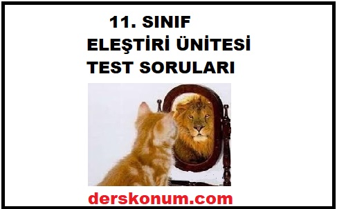 11. SINIF EDEBİYAT ELEŞTİRİ ÜNİTESİ TEST SORULARI