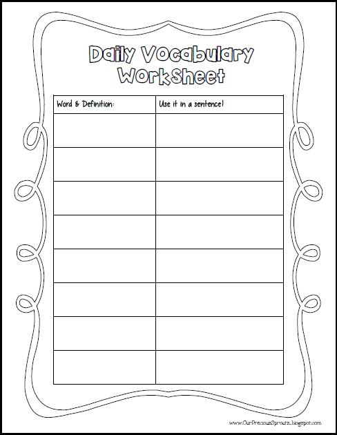 Worksheet daily Daily Printable Vocabulary Homeschool  Journal: ' FREEBIE* worksheet geography