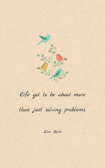 Inspirational Motivational Quotes Cards #8-24 "Life got to be about more than just solving problems."(Elon Musk)