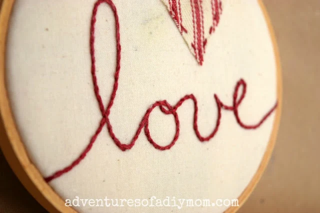 love embroidery hoop art