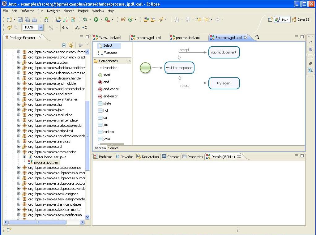 The jBPM runtime engine can be