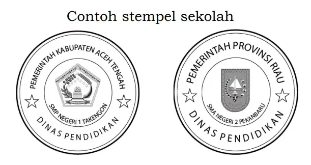 bentuk Stempel Sekolah berdasarkan Permendagri Nomor 1 Tahun 2023