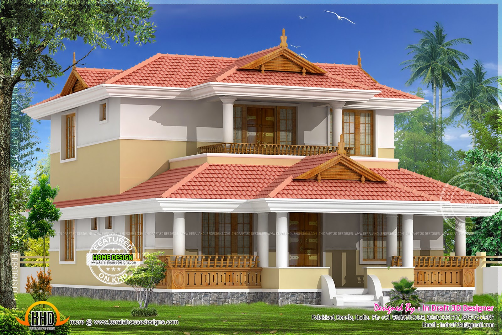 Western style house rendering keralahousedesigns
