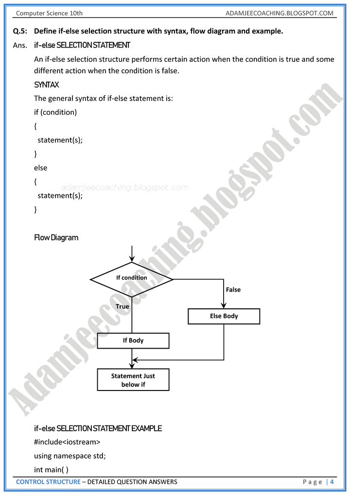 control-structure-detailed-question-answers-computer-science-10th