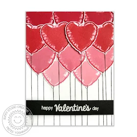 Sunny Studio Stamps: Bold Balloons Color Layering Ombre Valentine's Day Card by Mendi Yoshikawa
