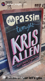 Photo of venue sign for Kris Allen concert October 2, 2019