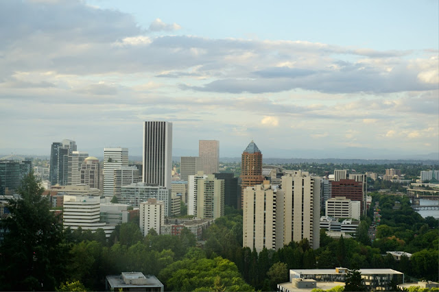 oregon portland skyline aerial tram